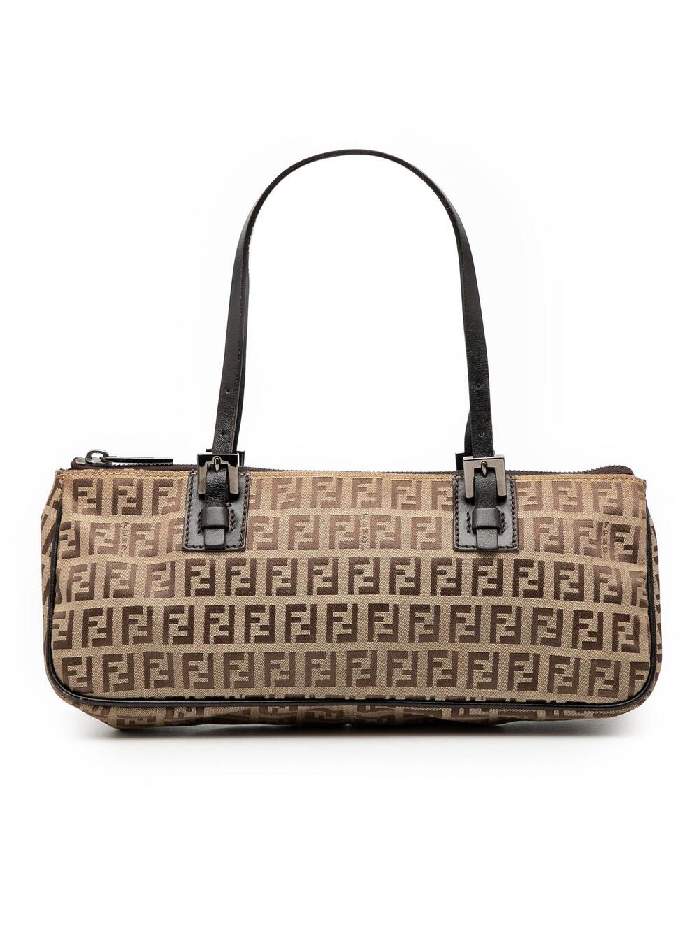 Fendi Zucchino Canvas Handbag Pre-Loved #350440F64B